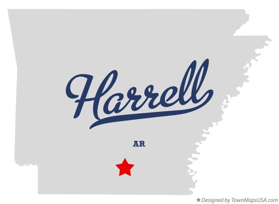 Map of Harrell, AR, Arkansas