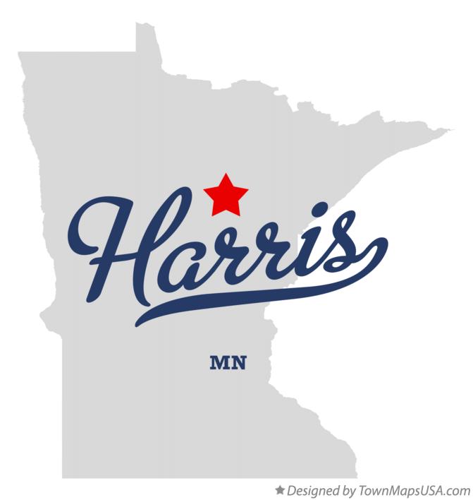 Map of Harris, Itasca County, MN, Minnesota