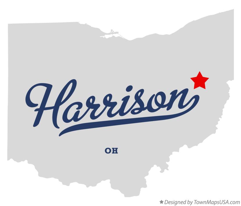 Map of Harrison, Carroll County, OH, Ohio
