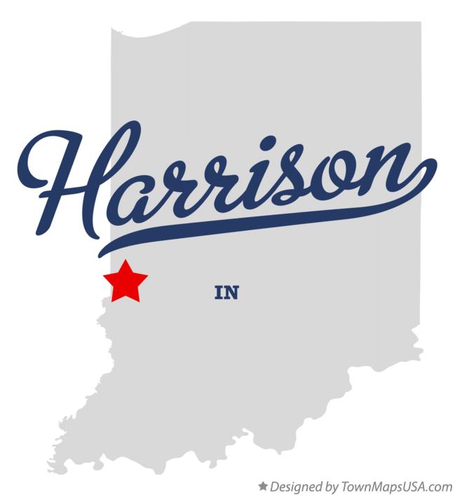Map of Harrison, Vigo County, IN, Indiana