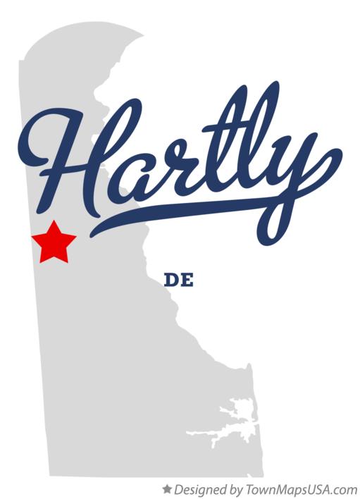 Map of Hartly, DE, Delaware