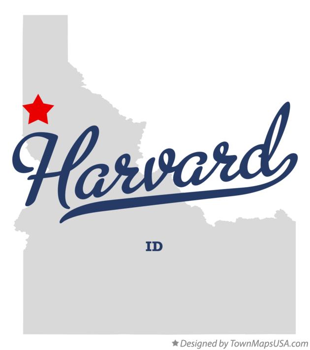 Map of Harvard, ID, Idaho