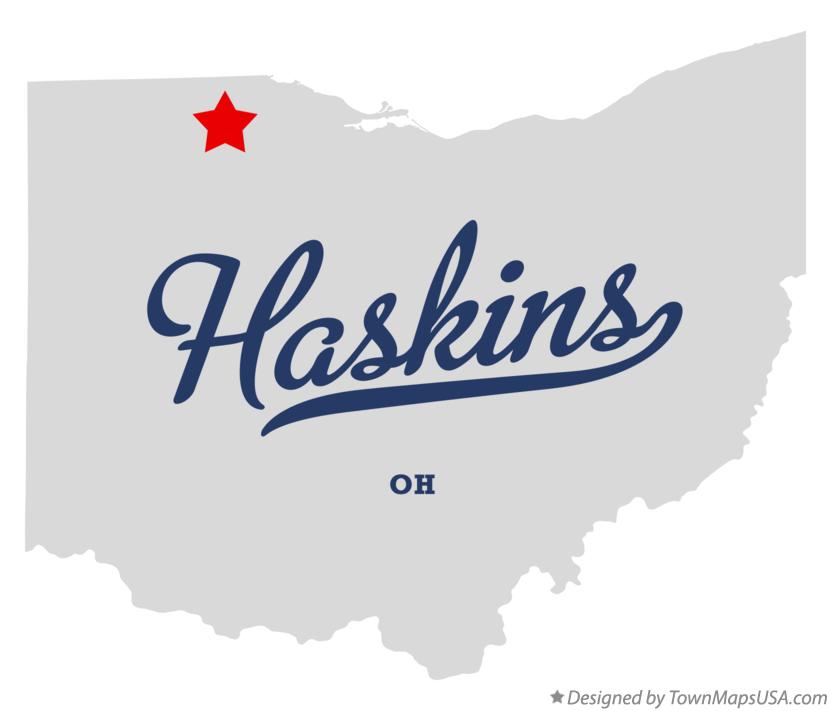 Map of Haskins, OH, Ohio