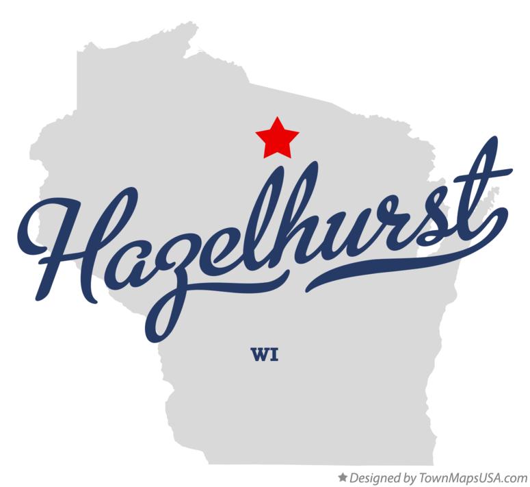 Map of Hazelhurst, WI, Wisconsin