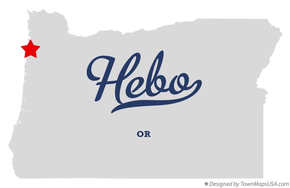 Map of Hebo, OR, Oregon