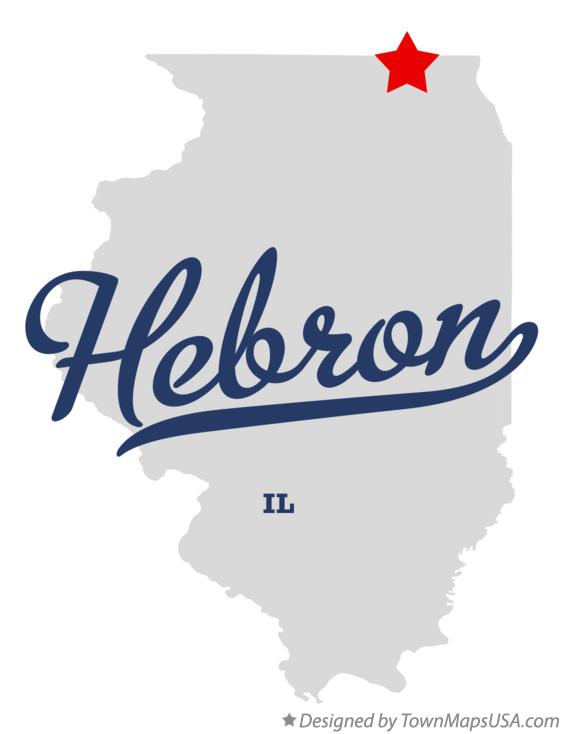 Map of Hebron, IL, Illinois