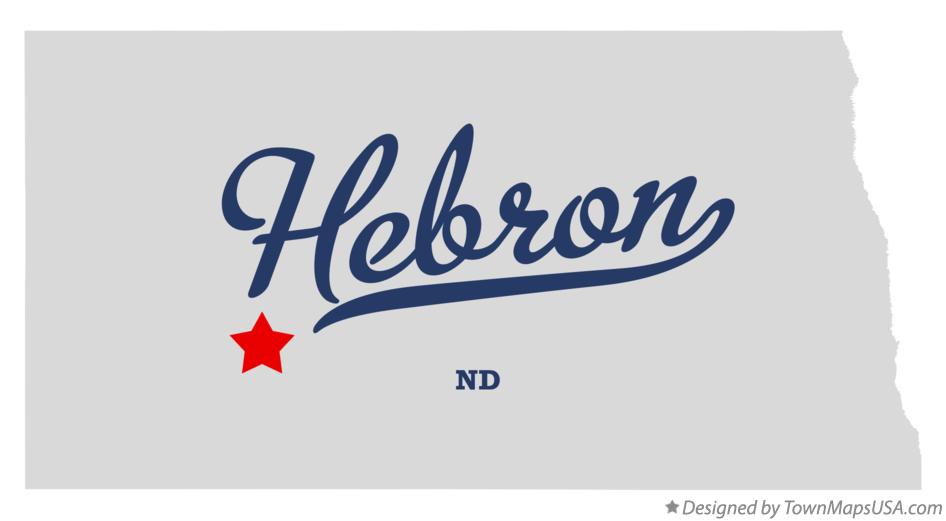 Map of Hebron, Morton County, ND, North Dakota