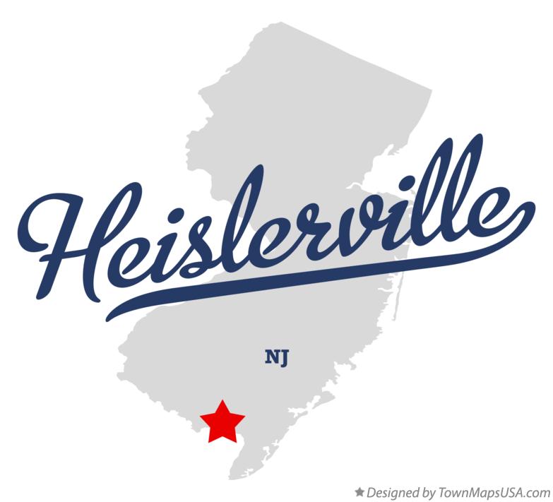 Map of Heislerville, NJ, New Jersey