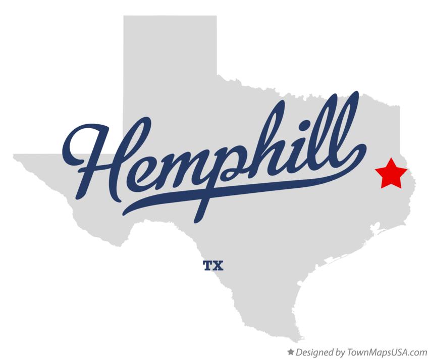 Map of Hemphill, TX, Texas