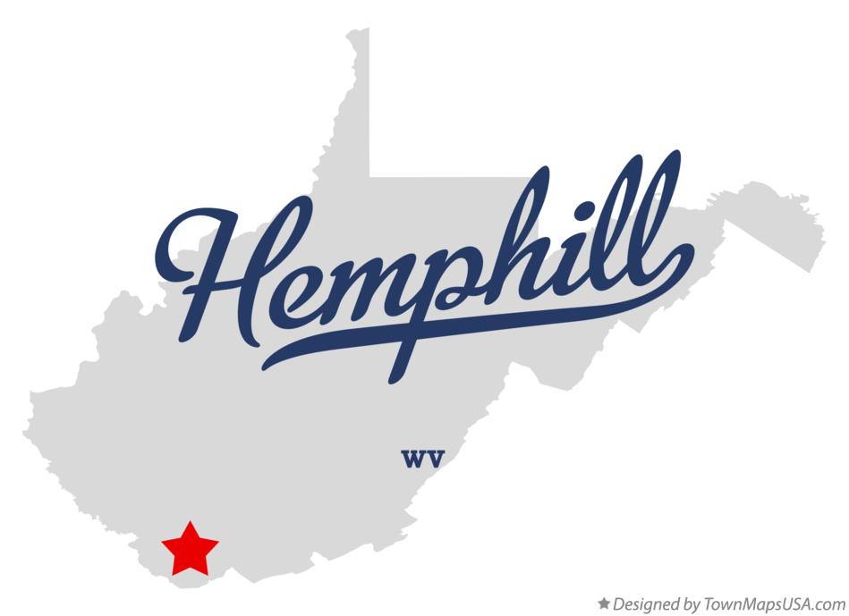 Map of Hemphill, WV, West Virginia