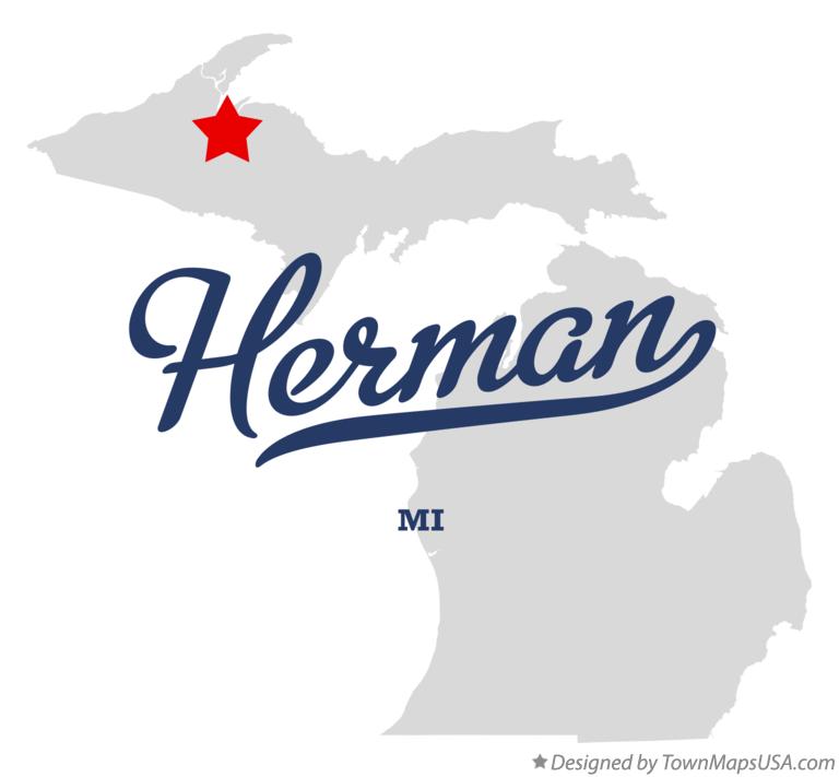 Map of Herman, MI, Michigan