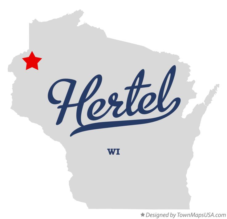 Map of Hertel, WI, Wisconsin