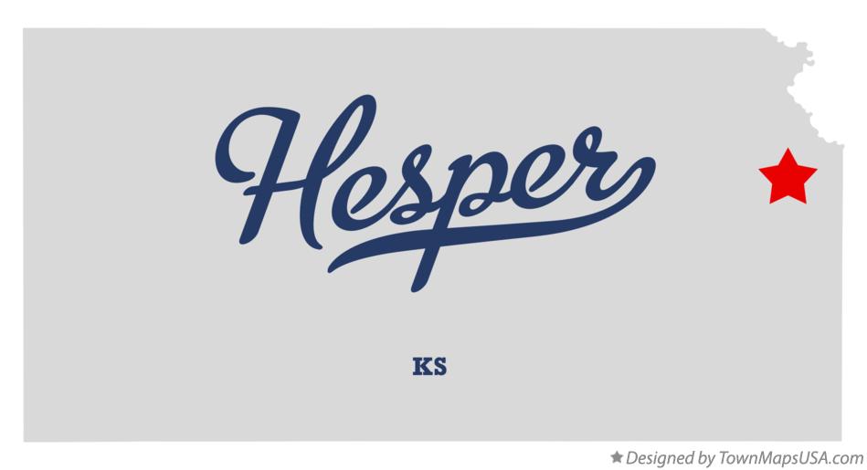 Map of Hesper, KS, Kansas