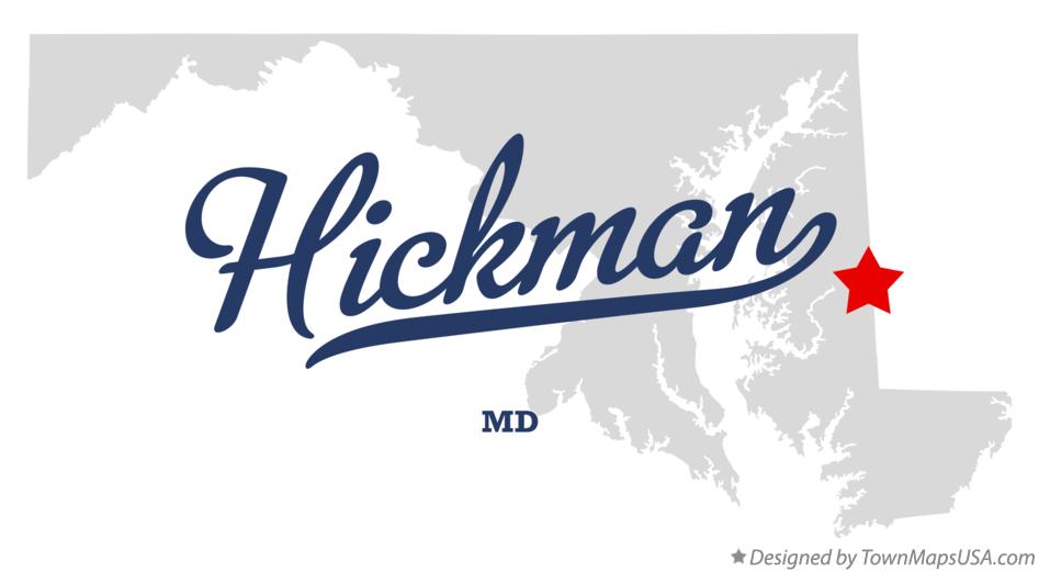 Map of Hickman, MD, Maryland
