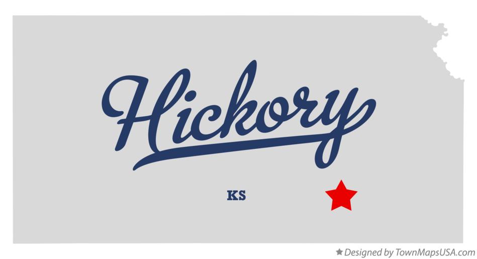 Map of Hickory, KS, Kansas