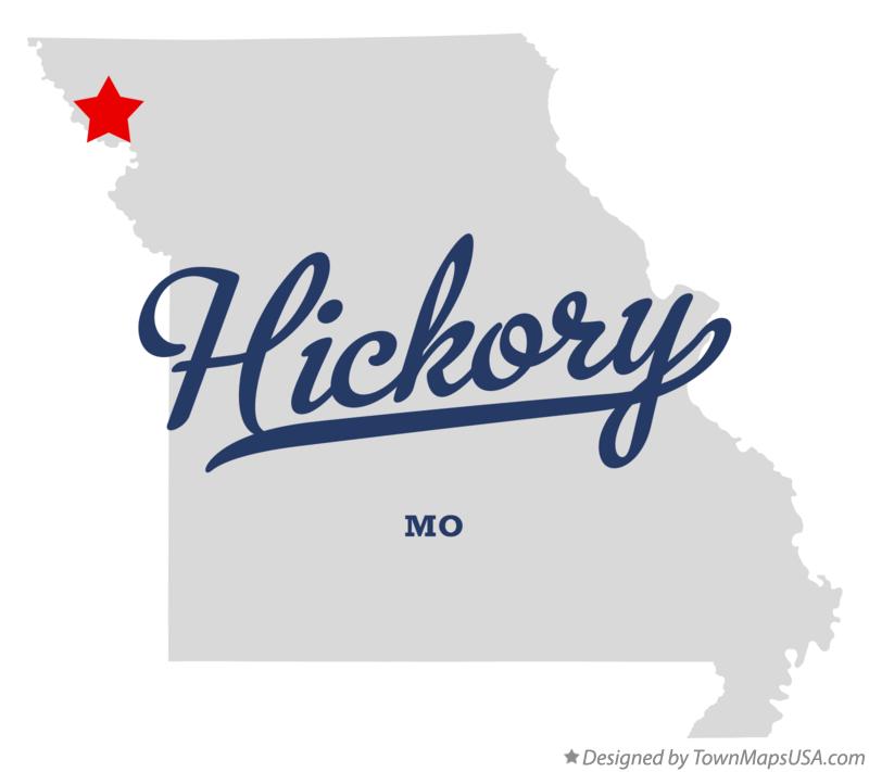 Map of Hickory, MO, Missouri