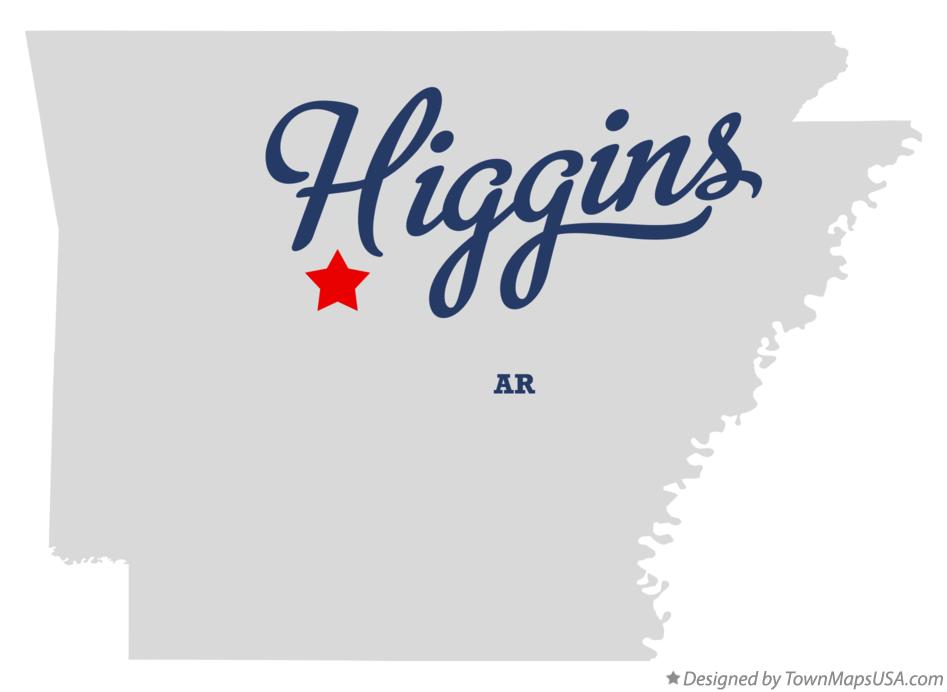 Map of Higgins, AR, Arkansas