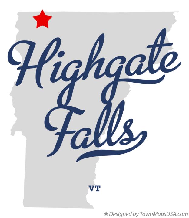 Map of Highgate Falls, VT, Vermont