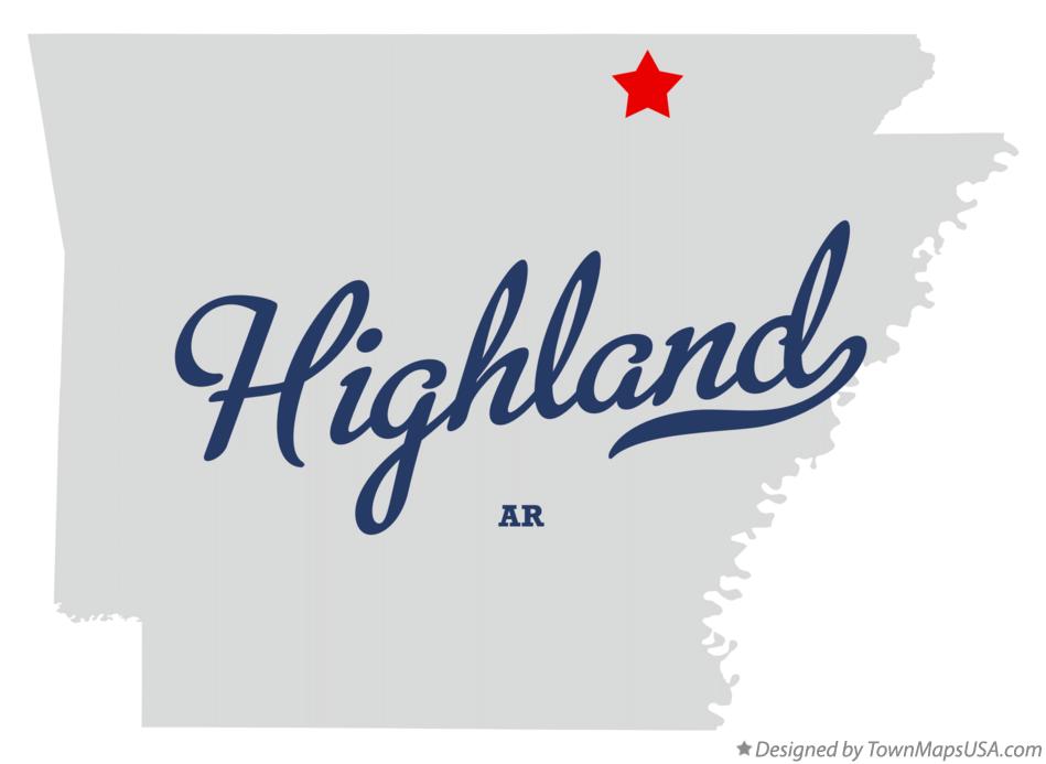 Map of Highland, AR, Arkansas