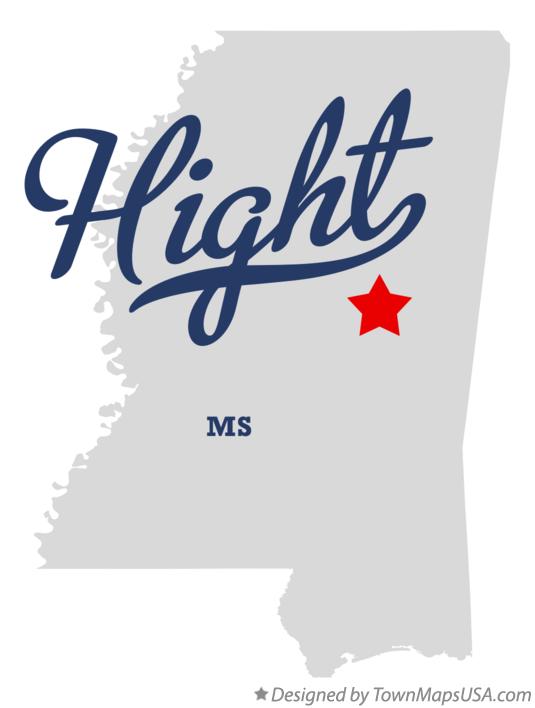 Map of Hight, MS, Mississippi