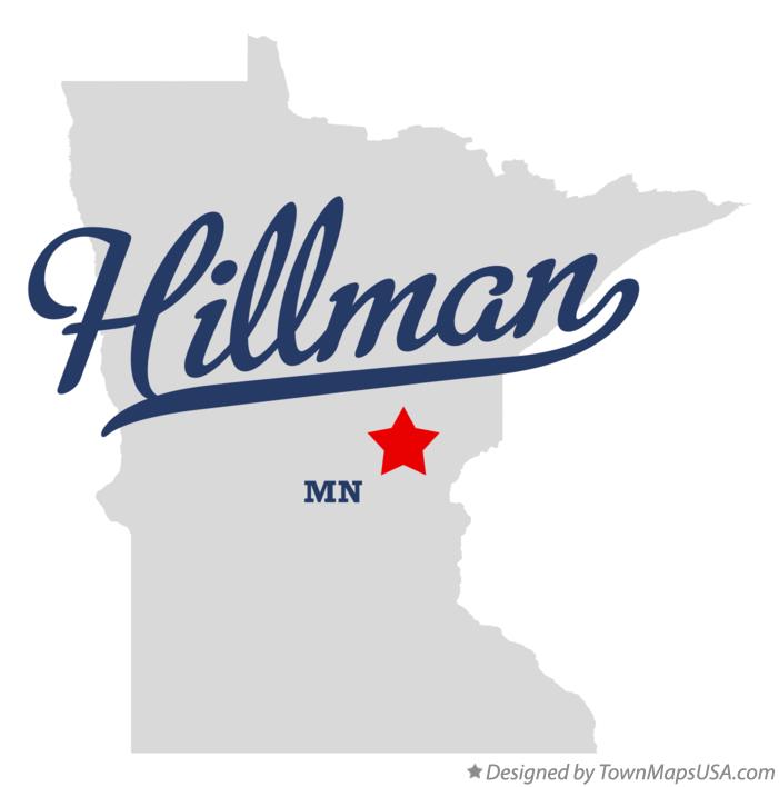 Map of Hillman, MN, Minnesota