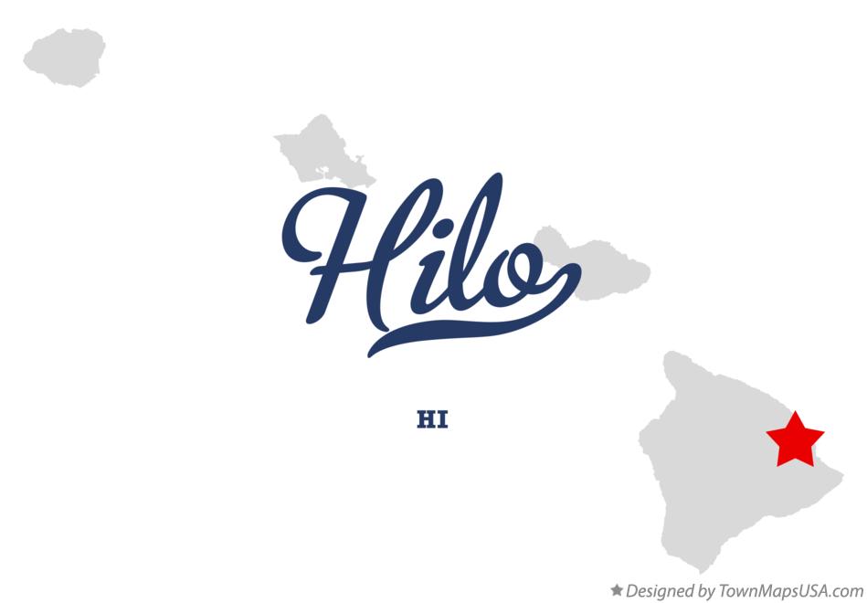 Map of Hilo, HI, Hawaii