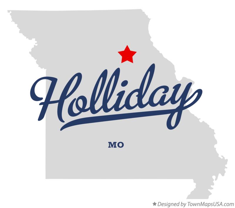 Map of Holliday, MO, Missouri