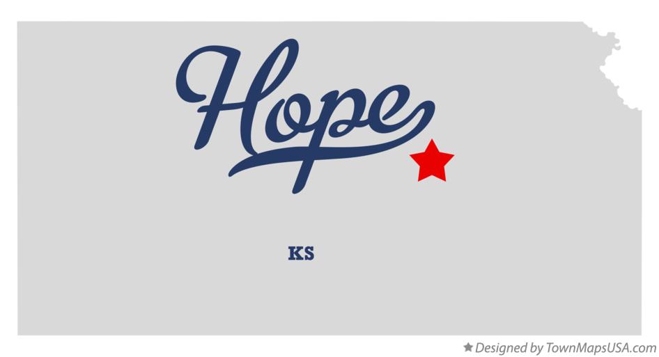 Map of Hope, KS, Kansas