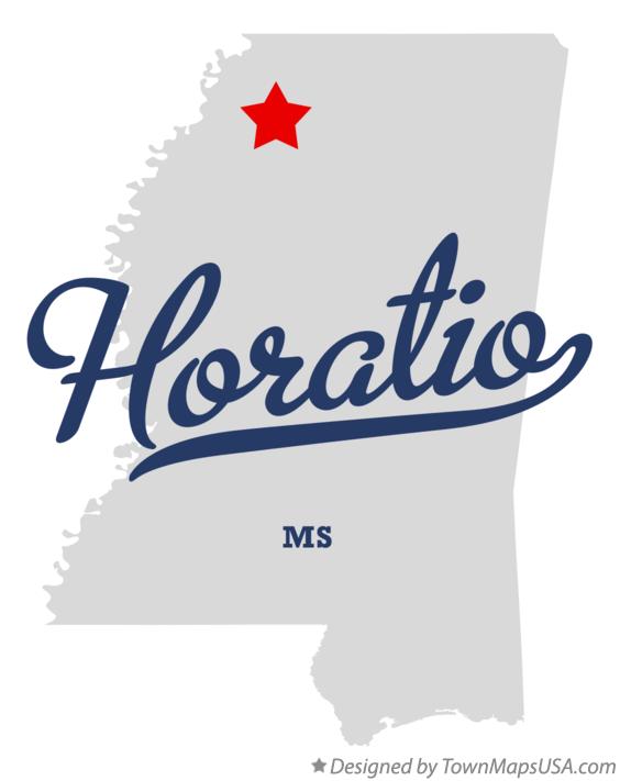 Map of Horatio, MS, Mississippi