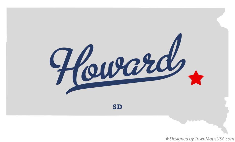 Map of Howard, Miner County, SD, South Dakota