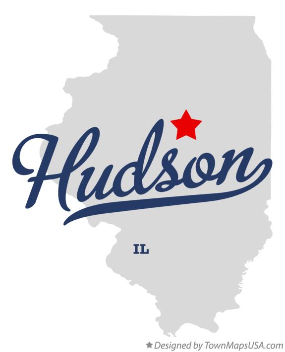 Map of Hudson, IL, Illinois