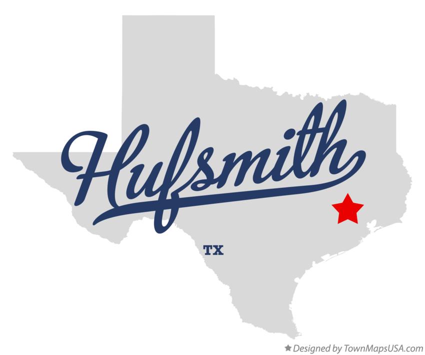 Map of Hufsmith, TX, Texas