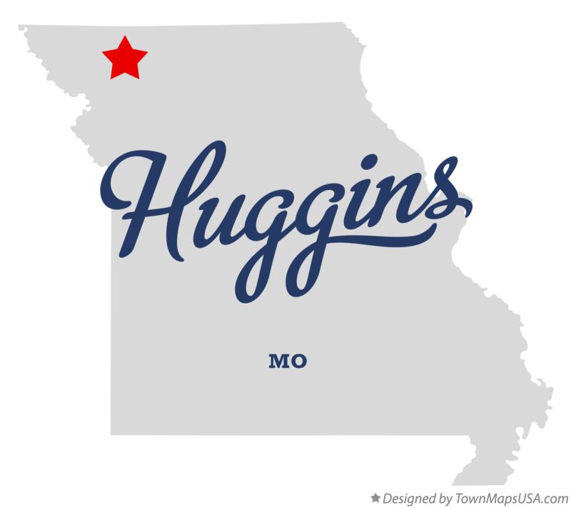 Map of Huggins, MO, Missouri