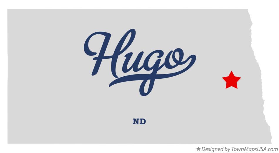 Map of Hugo, ND, North Dakota