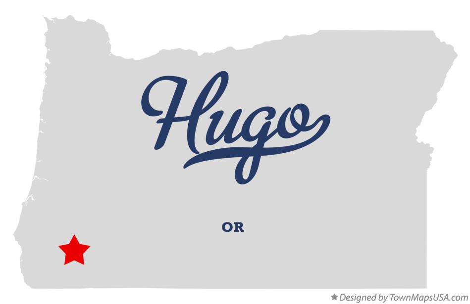 Map of Hugo, OR, Oregon