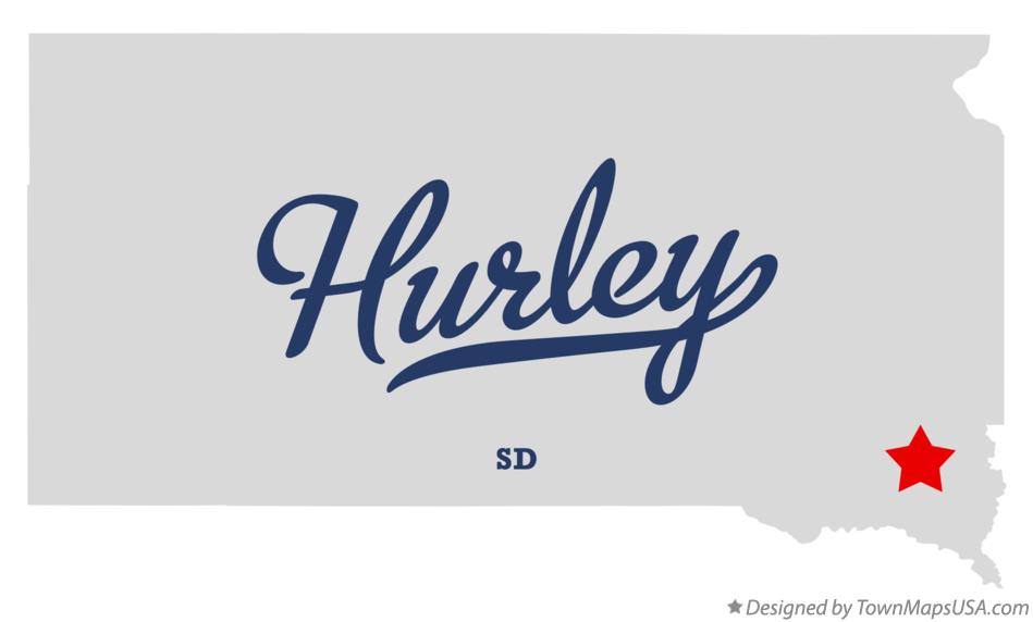 Map of Hurley, SD, South Dakota