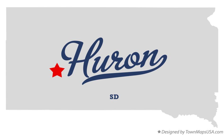 Map of Huron, Pennington County, SD, South Dakota