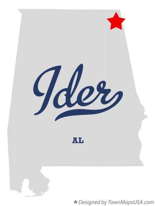 Map of Ider, AL, Alabama