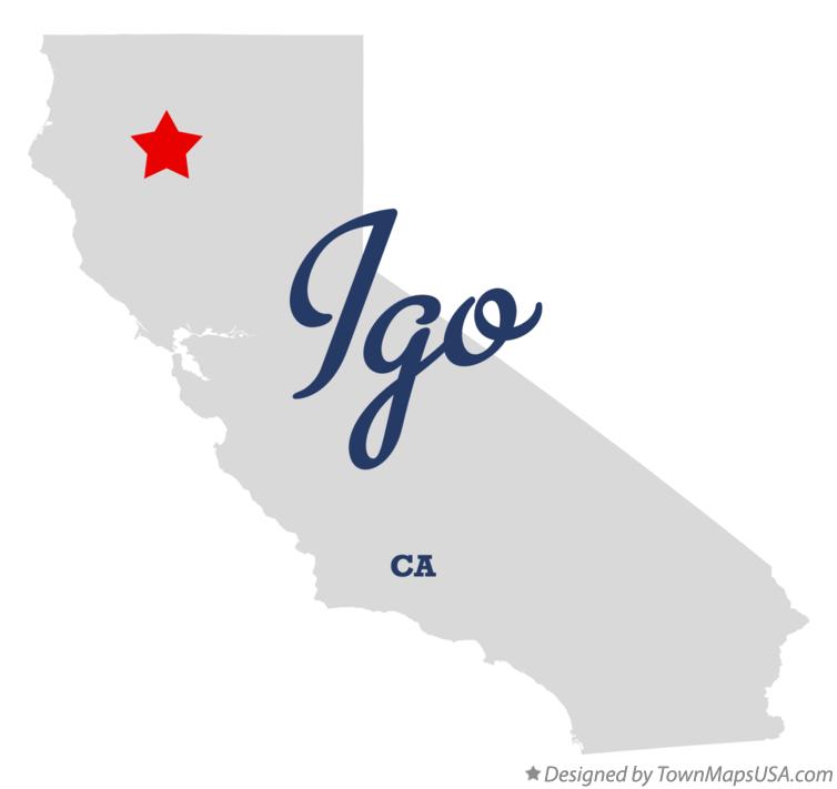 Map of Igo, CA, California