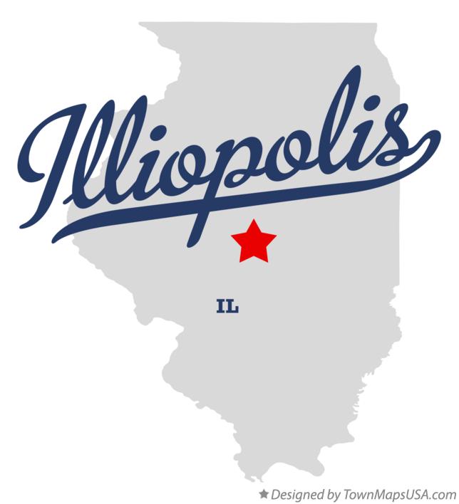 Map of Illiopolis, IL, Illinois