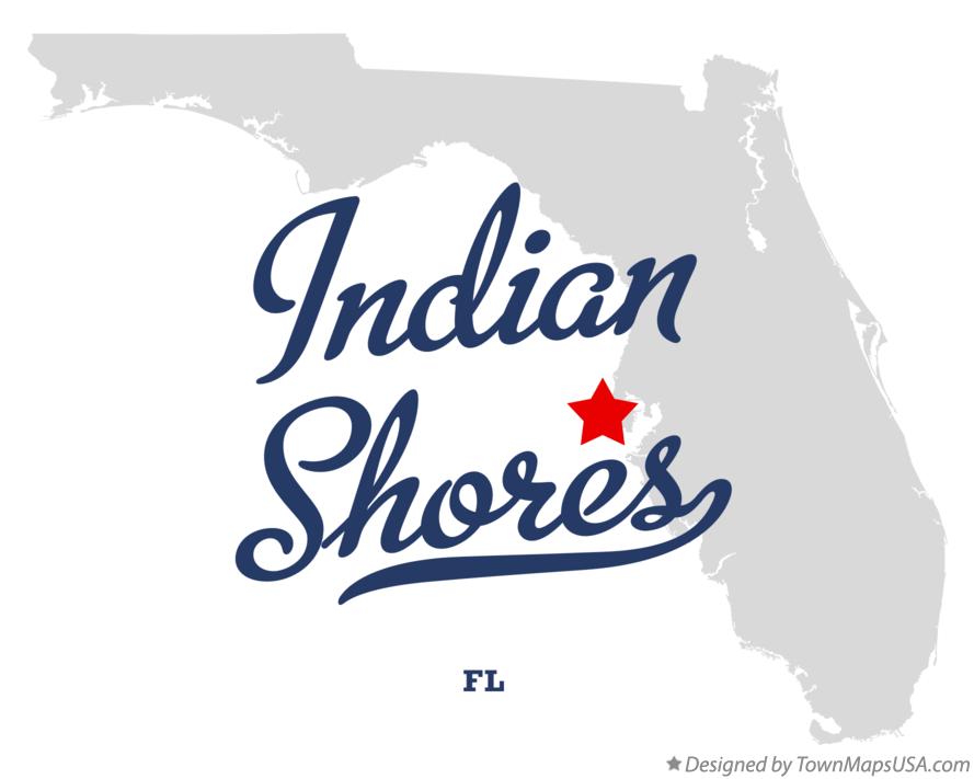 Map of Indian Shores, FL, Florida