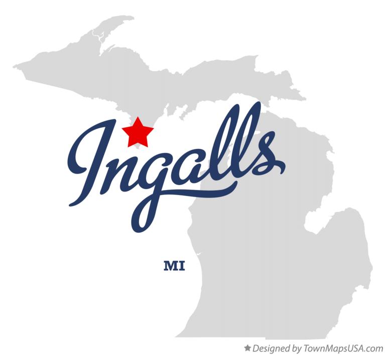 Map of Ingalls, MI, Michigan