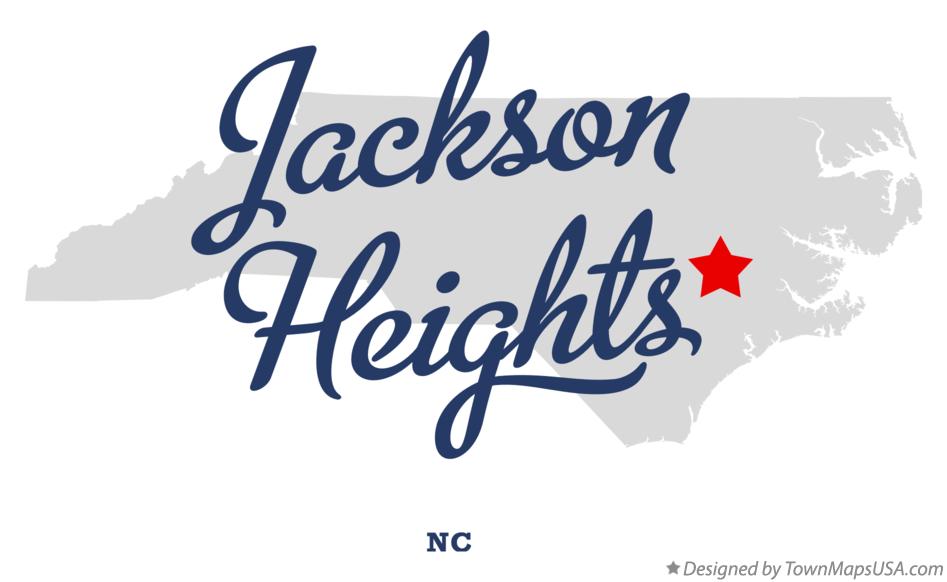 Map of Jackson Heights, NC, North Carolina