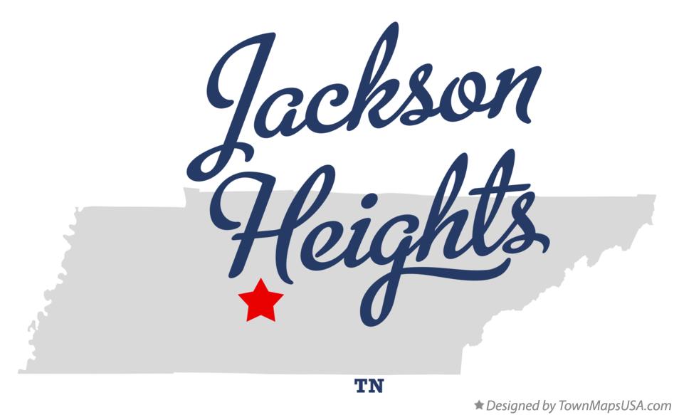 Map of Jackson Heights, TN, Tennessee