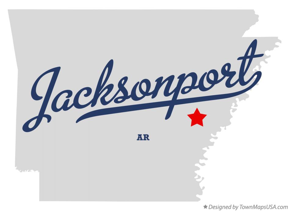 Map of Jacksonport, Monroe County, AR, Arkansas