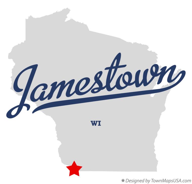 Map of Jamestown, WI, Wisconsin