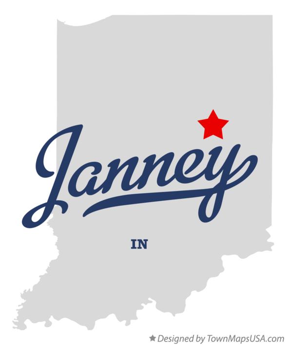 Map of Janney, IN, Indiana