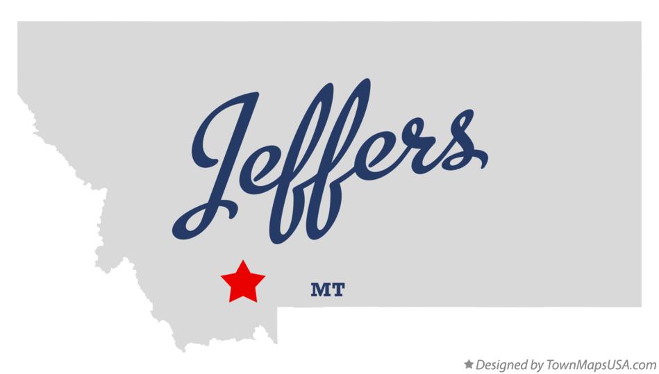 Map of Jeffers, MT, Montana