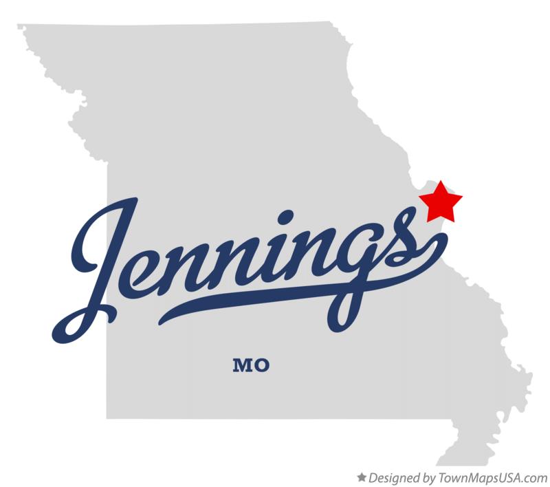 Map of Jennings, MO, Missouri