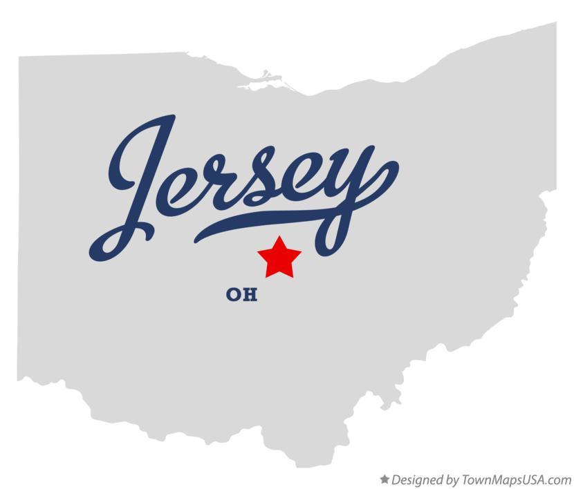 Map of Jersey, OH, Ohio